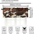 thumbnail image 3 of Cow Print Kitchen Valance Curtain, Western Rustic Cow Print Brown White Animal Fur Skin Pattern Window Treatment Rod Pocket Drapes for Dining Room Bathroom Cafe Bedroom Decor 54x18inch, 3 of 6