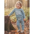 thumbnail image 4 of BemeyourBBs Auntie's Little Bestie Toddler Baby Boy 2 Piece Outfits Long Sleeve Letter Embroidery Waffle Knit Sweatshirt Pants Set Kids Spring Fall Winter Clothes, 4 of 9