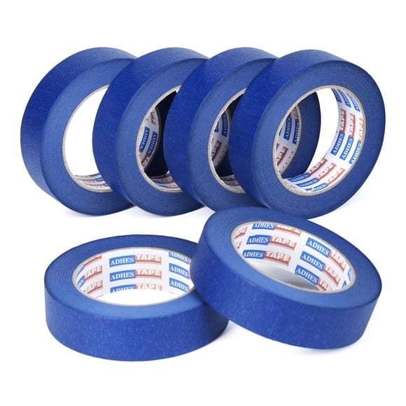 ADHES Ruban Bleu pour Peintres 1 Pouces, Ruban de Masquage pour Peinture 6 Rouleaux x 1 Pouce x 55 Verges, Ruban de Peinture Bleu Sans Résidu Extérieur Anti-UV Utilisation Multisurface, Total 330 Verges