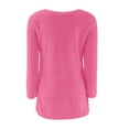 thumbnail image 4 of Long Sleeve Tops Pullover Sweaters for Women Casual Solid Long Sleeve Jumper Sweaters Blouse Sweaters for Women Pink XXXL, 4 of 5
