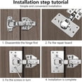 thumbnail image 3 of Cabinet Repair Brackets with Hole, 8 Pieces Repair Brackets Plates Easy Installation with 48 Screws, Hinge Repair Kit for Wood, Furniture, Shelves, 3 of 5