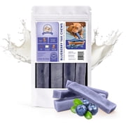 Kathmandu's Blueberry Flavored Himalayan Yak Cheese Dog Chews Large 4 Count Long Lasting Dog Chews for Aggressive Chewers, Lactose & Rawhide Free, Natural Yak Chews, Dental Treats