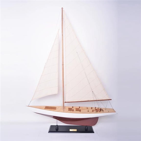 Old Modern Handicrafts  USS Constellation Painted Large Sailboat with Schooner Yacht Model - 32 in.