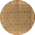 thumbnail image 1 of Ahgly Company Indoor Round Oriental Brown Industrial Area Rugs, 5' Round, 1 of 4