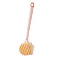 thumbnail image 1 of 2 en 1 cepillo de de mango largo para baño exfoliante para hombres y mujeres Cepillo de tela rosa Zulema cepillo, 1 of 8