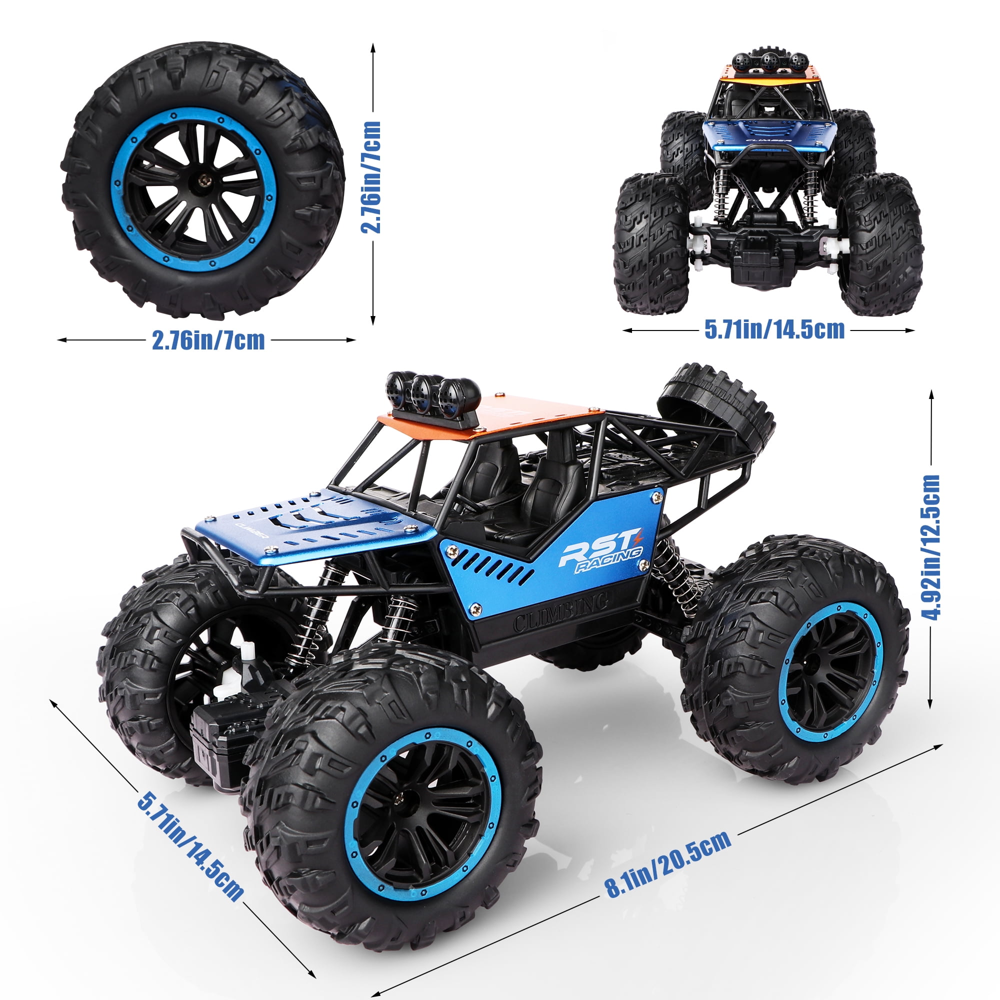 Carro Controle Remoto 4Ch 4X4 Truck Off Road Starry Blue na