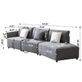 thumbnail image 2 of Williamspace 120" Modern Curved Sofa Modular Sectional Sofa Cloud Couch Comfy Button Tufted Seat Cushion Sofa for Living room, Apartment, Office, Grey, 2 of 6