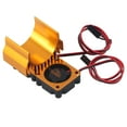 thumbnail image 1 of Disipador de calor de doble ventilador para motores 540/550 Enfriador de motor de coche RC a escala 1/10 dorado, 1 of 8