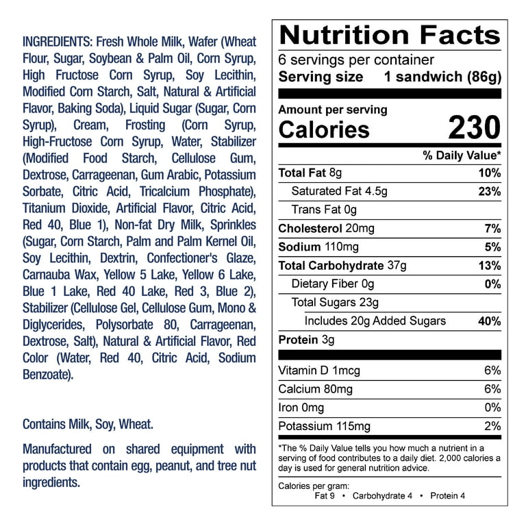 Fatboy Sugar Cookie Ice Cream Sandwich, 5 fl oz Bars, 6 Count (Frozen)
