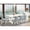 Baby Blue, variant on East West Furniture 9-Pc Dining Room Table Set Includes 8 Mid Century Dining Chairs with Upholstered Seat and Stylish Back-Rectangular Table - Distressed Jacobean and Wirebrushed Linen White Finish
