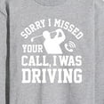 thumbnail image 3 of Instant Message - Sorry Missed Call Driving Golf - Men's Long Sleeve Graphic T-shirt, 3 of 6