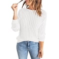 thumbnail image 1 of Cathalem Pull Femme Sweaters Manches Longues Col Rond Doux Warm Pull Tricoté, Blanc TG, 1 of 5