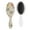 White-797, variant on Tropical Flower and Leaves Hair Brush, Boho Chic Detangler with Floral and Hummingbird Illustration