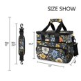 thumbnail image 3 of FORMRS Insulated Cooler Bag 24 Cans Capacity Soft Leakproof Lunch Box with Side Pockets, Navy Floral Pattern, 3 of 7