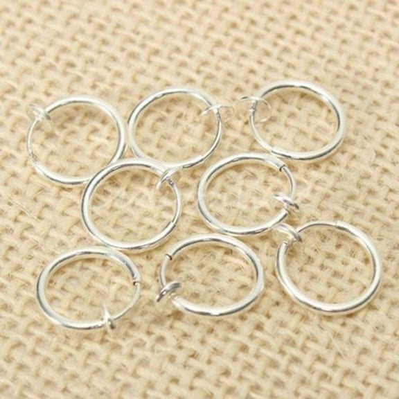 Xinyolin 8 Pcs Non-Piercing Fake Spring Septum Nose Hoop Lip Ear Ring, Clip On Jewelry