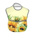 thumbnail image 2 of Bingfone Mess-Proof Baby Bib - Waterproof Bib For Baby Boy Or Girl With Food Catcher Pocket, Unisex-Sunflowers On A Yellow Background, 2 of 8