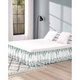 thumbnail image 4 of Daisy Eucalyptus Bed Skirt Cal King 16 Inch Drop, Wrap Around Bed Skirts, Farmhouse Weeping Botanical Elastic Bedskirt Pleated Bed Frame Cover Luxurious Dust Ruffle for Cal King Bed, 4 of 6