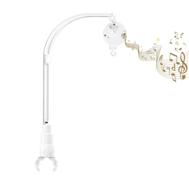 Soporte de Brazo para Cuna de Bebé con Caja de Música y Decoración de Juguetes Ajustable de 58,4 cm