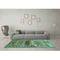 thumbnail image 3 of Ahgly Company Indoor Rectangle Persian Turquoise Blue Traditional Area Rugs, 8' x 10', 3 of 4