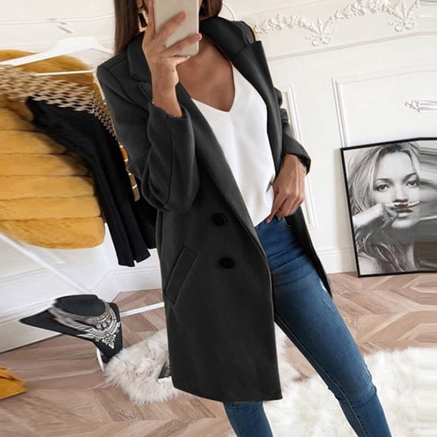 Puntoco-abrigo de mujer a la moda, abrigo cálido de imitación, cárdigan de invierno liso de manga larga, prendas de vestir exteriores, liquidación de Navidad Puntoco Puntoco-2045