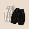 thumbnail image 4 of CONROSES Kids Boys Casual Pants Wide Leg Baggy Pant for Child Solid Elastic Waist Cozy Jogger Trousers with Pockets, 4 of 5