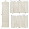thumbnail image 3 of 6-Panel Room Divider, 6 ft Office Partition Walls Wood Divider Folding Portable Privacy Screen, Room Dividers and Folding Privacy Screens for Home, Room Separator Wall Dividers,White, 3 of 7