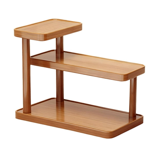 Estante de exhibición de mesa Organizador de escritorio Organizador de maquillaje decorativo de madera para 30 centímetros