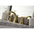 thumbnail image 4 of Kingston Brass KS4947CML Manhattan Widespread Bathroom Faucet with Brass Pop-Up, Brushed Brass, 4 of 8