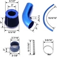 thumbnail image 4 of Universal Sports Air Filter Air Cooling Car Air Intake Filter Kit Universal Carbon Fiber Air Intake System with Hose, 4 of 5
