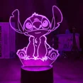 thumbnail image 3 of Lámpara 3D de Lilo & Stitch para niños, luz LED de noche de Anime para decoración de escritorio, dormitorio, regalos de cumpleaños, Manga, puntada de dibujos animados, iluminador, 3 of 5