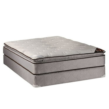 DS USA Spinal Plush Full PillowTop (Eurotop) Mattress Set, Bed Frame Included - Sleep System with Enhanced Cushion Support, Fully Assembled, Longlasting Comfort By Dream Solutions USA