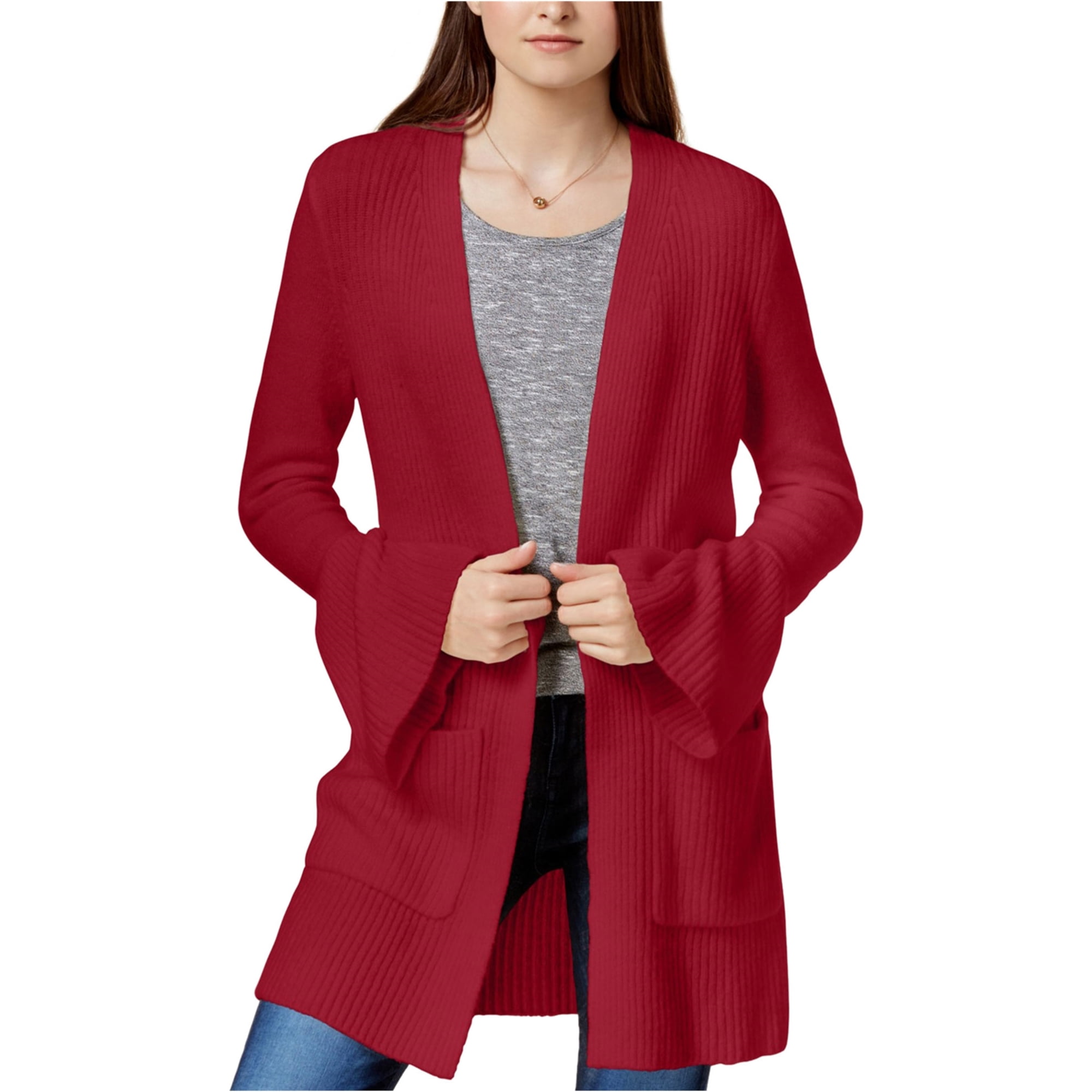 bell sleeve cardigan sweater