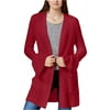 Kensie Womens Bell Sleeve Cardigan Sweater, Red, Small
