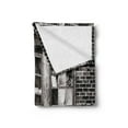 thumbnail image 2 of Industrial Soft Flannel Fleece Blanket, Broken Window Missing Glass Pane Derelict Blight Factory Brick Wall, Cozy Plush for Indoor and Outdoor Use, 50" x 60", Charcoal Grey Pale Grey, by Ambesonne, 2 of 5