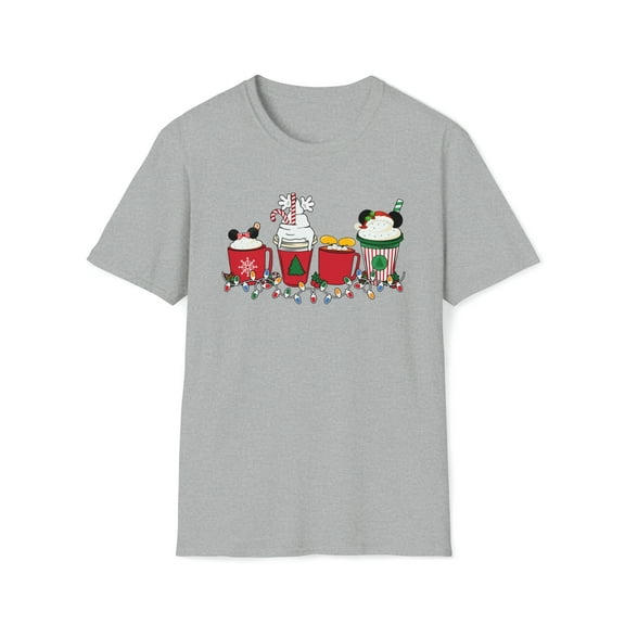 Mouse Christmas, Gildan Unisex Softstyle T-Shirt, Coffee Graphic Tee, S-3XL