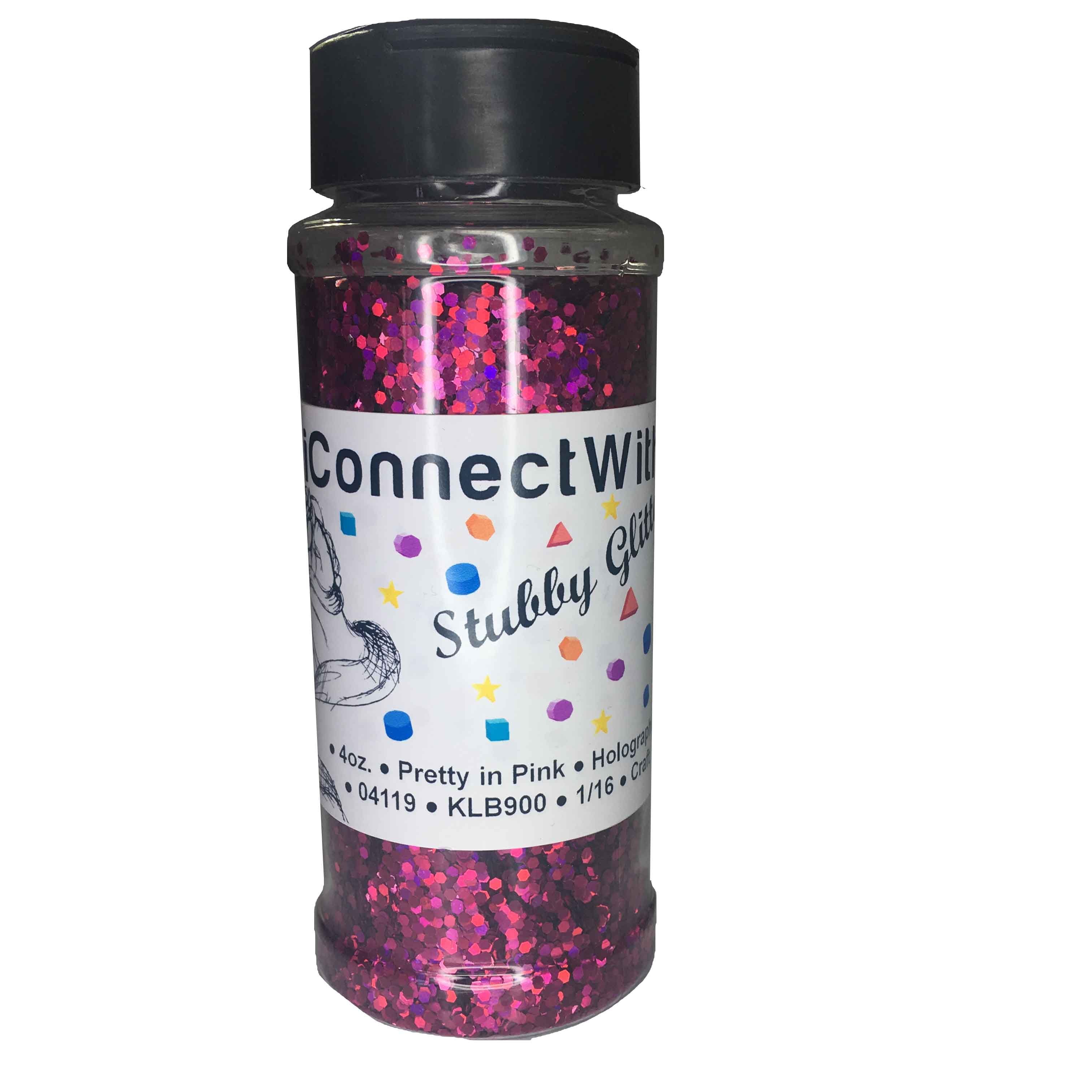 iConnectWith Glitter - Pretty in Pink Fuchsia Pink, Stubby Holographic Glitter