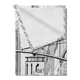 thumbnail image 2 of New York Soft Flannel Fleece Throw Blanket, Monochrome Sketch Drawing of Downtown Manhattan Traffic Jam Advertisements, Cozy Plush for Indoor and Outdoor Use, 60" x 80", Black and White, by Ambesonne, 2 of 5