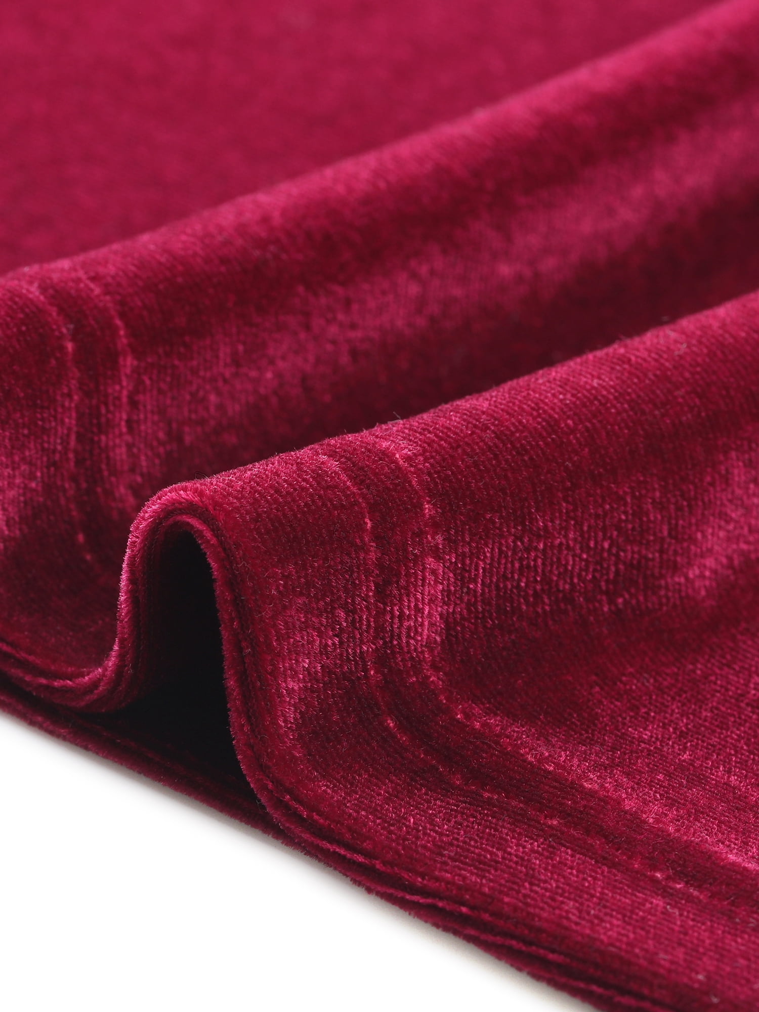 DARING DIVA Women's Velvet V Neck 3/4 Puff Sleeve Casual Blouse XL Wine Red