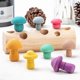thumbnail image 2 of Wooden Toy Smooth Surface Early Learning Safety Baby Mushroom Educational Toy for Kindergarten, 2 of 5