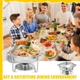 thumbnail image 6 of Jacgood 8 Pack Chafing Dish Round 5QT×4+Round 6QT×4 Chafers Stainless Steel Catering Buffet Warmer Set for Parties,Events,Wedding,Dinner, 6 of 10