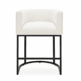 thumbnail image 6 of ClinQ Counter Height Bar Stool Set of 3, 26 in Fabric Upholstered Seat, Metal Legs for Indoor Dining Room and Kitchen Island, Beige, 6 of 12