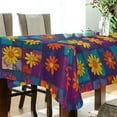 thumbnail image 5 of Yayeee Tablecloths 54" x 54" Rectangle Wrinkle Resistant Party Table Cover, Colorful Checkered Daisy, 5 of 8