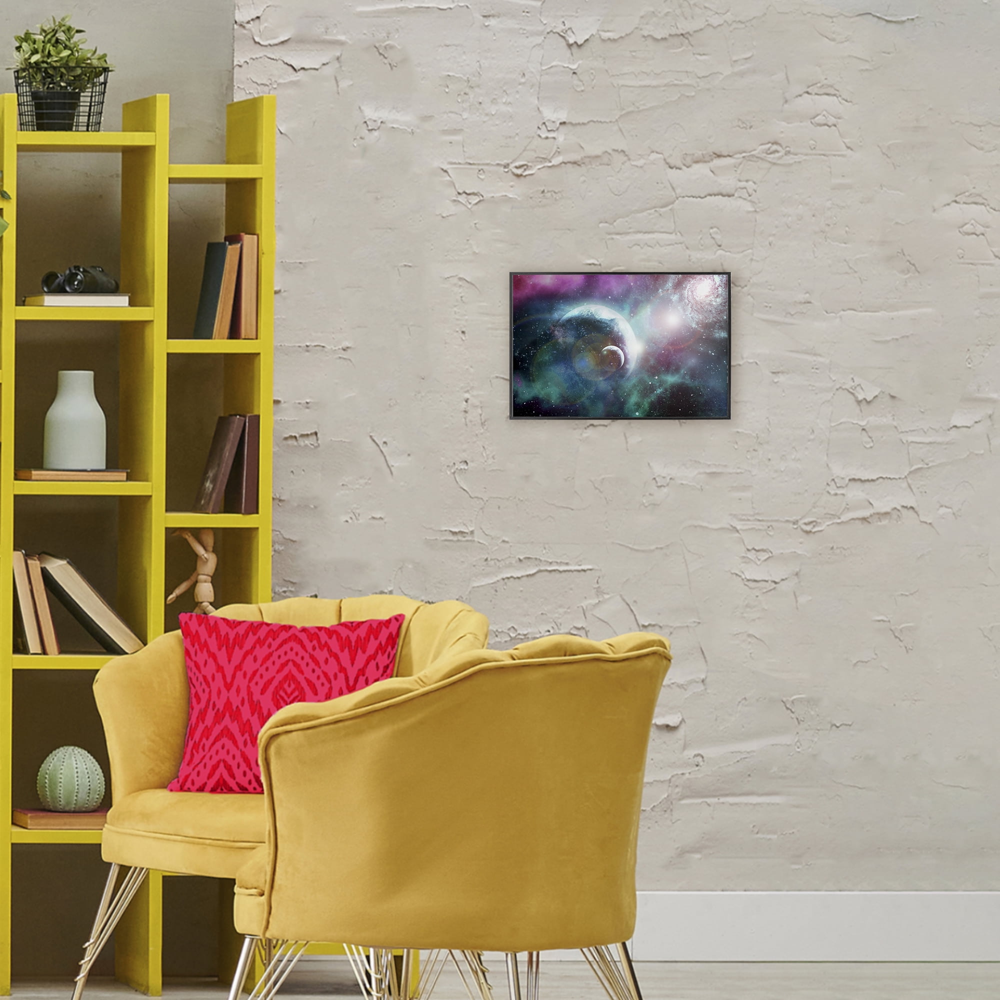 Eclipsing Cosmos Planets Black Framed Giclee Art, design by Ali Chris