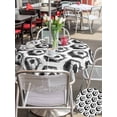 thumbnail image 5 of Outdoor Tablecloth with Umbrella Hole for Patio/Picnic/Party/Camping, Grey Football Waterproof Table Cloth Round Cover Washable, Watercolor Soccer Geometric Sports (Dia 60"), 5 of 9