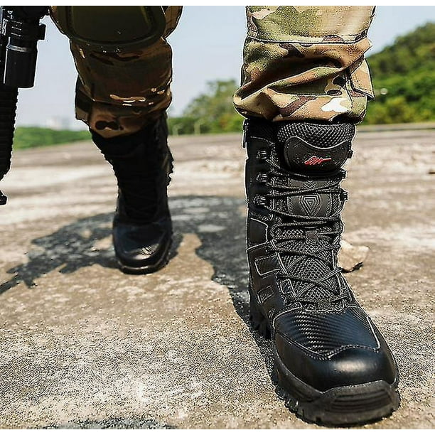 Men s Large Size Military Boots Outdoor Wear resistant High top Combat Shoes Field Training Tactical Boots Breathable Hiking Desert Boots For Men Walmart