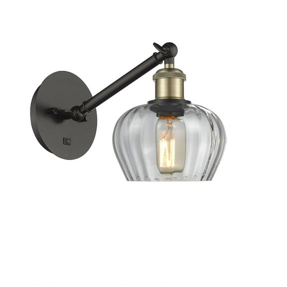 317-1W-BAB-G92-LED-Innovations Lighting-Fenton - 1 Light Wall Sconce In Art Nouveau Style-9.88 Inches Tall and 6.5 Inches Wide Black Antique Brass