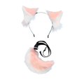 thumbnail image 1 of Conjunto de cosplay de aro de pelo de felpa con orejas de gato y cola larga para niños Rosa, 1 of 9