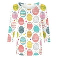 thumbnail image 4 of Bainana Easter Women's T-Shirt Fashion Egg Printed Casual 3/4 Sleeve Round Neck T Shirt Top Ladies Festival Casual Tshirts Multicolour Size L, 4 of 5