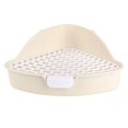 thumbnail image 2 of Triangle Rabbit Pet Pan Toilet for Bunny Rabbit Cage Accessories White, 2 of 7