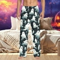 thumbnail image 2 of SJLDQY Mens Halloween Pajamas Pants Wide Leg Pjs Trousers for Men Hallowmas Pumpkin Ghost Elastic Waist Homewear Loungewear With Pocket, 2 of 4